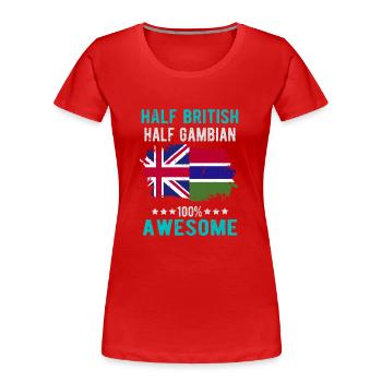 Halb Brite Halb Gambier - Frauen Premium Bio T-Shirt - Rot - Vorne - Mia (176cm)