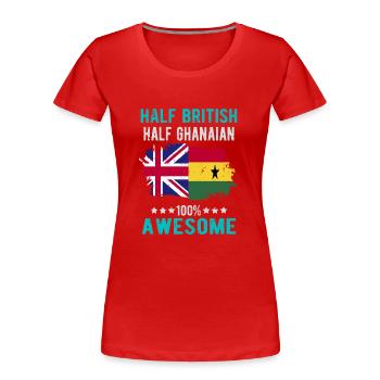 Halb Brite Halb Ghanese - Frauen Premium Bio T-Shirt - Rot - Vorne - Mia (176cm)