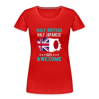 Half British Half Japanese - Women's Premium Organic T-Shirt - red - Front - Mia (176cm)