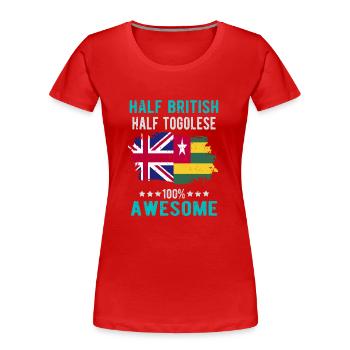 Halb Brite Halb Tongolese - Frauen Premium Bio T-Shirt - Rot - Vorne - Mia (176cm)