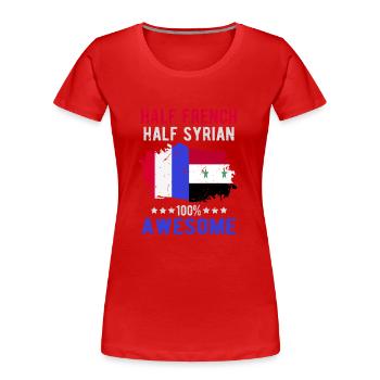 Halb Franzose Halb Syrier - Frauen Premium Bio T-Shirt - Rot - Vorne - Mia (176cm)