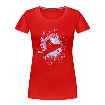 Motomarine Color Splash - T-shirt bio Premium Femme - rouge - Devant - Mia (176cm)