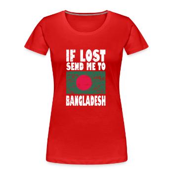 Drapeau du Bangladesh - T-shirt bio Premium Femme - rouge - Devant - Mia (176cm)