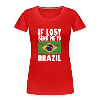 Drapeau du Brésil - T-shirt bio Premium Femme - rouge - Devant - Mia (176cm)