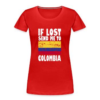 Drapeau de la Colombie - T-shirt bio Premium Femme - rouge - Devant - Mia (176cm)