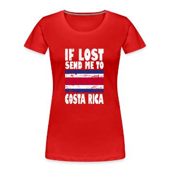 Drapeau du Costa Rica - T-shirt bio Premium Femme - rouge - Devant - Mia (176cm)