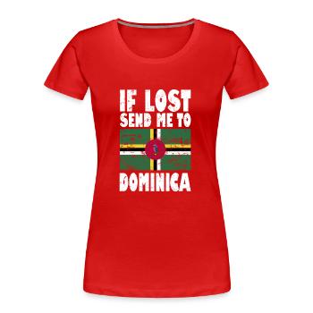 Drapeau de la Dominique - T-shirt bio Premium Femme - rouge - Devant - Mia (176cm)
