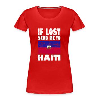 Haiti Flagge Spruch - Frauen Premium Bio T-Shirt - Rot - Vorne - Mia (176cm)