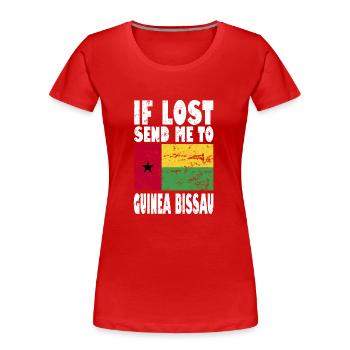 Drapeau de la Guinée-Bissau - T-shirt bio Premium Femme - rouge - Devant - Mia (176cm)
