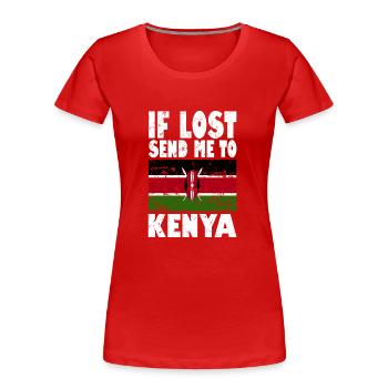 Drapeau du Kenya - T-shirt bio Premium Femme - rouge - Devant - Mia (176cm)