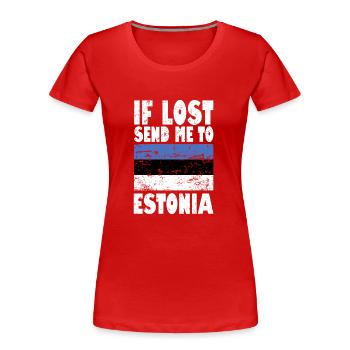 Drapeau de l’Estonie - T-shirt bio Premium Femme - rouge - Devant - Mia (176cm)