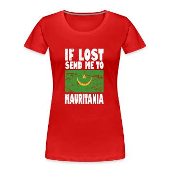 Dicton du drapeau de la Mauritanie - T-shirt bio Premium Femme - rouge - Devant - Mia (176cm)
