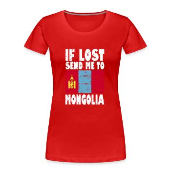 Drapeau de Mongolie - T-shirt bio Premium Femme - rouge - Devant - Mia (176cm)