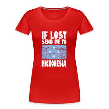 Drapeau de micronésie - T-shirt bio Premium Femme - rouge - Devant - Mia (176cm)