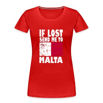 Drapeau de Malte - T-shirt bio Premium Femme - rouge - Devant - Mia (176cm)