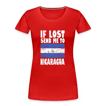 Drapeau du Nicaragua - T-shirt bio Premium Femme - rouge - Devant - Mia (176cm)