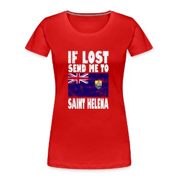 Sankt Helena Flagge Spruch - Frauen Premium Bio T-Shirt - Rot - Vorne - Mia (176cm)