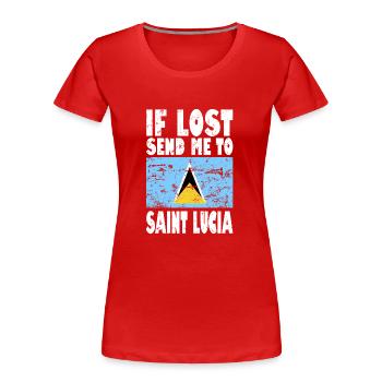 Sankt Lucia Flagge Spruch - Frauen Premium Bio T-Shirt - Rot - Vorne - Mia (176cm)