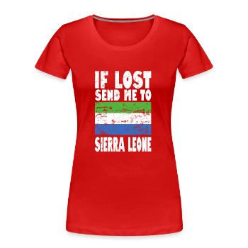 Drapeau de la Sierra Leone - T-shirt bio Premium Femme - rouge - Devant - Mia (176cm)