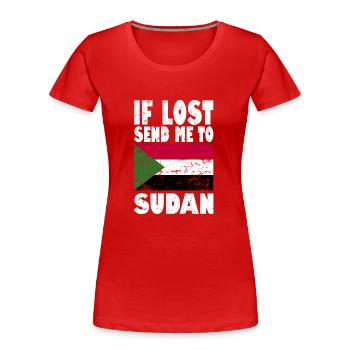 Drapeau du Soudan - T-shirt bio Premium Femme - rouge - Devant - Mia (176cm)
