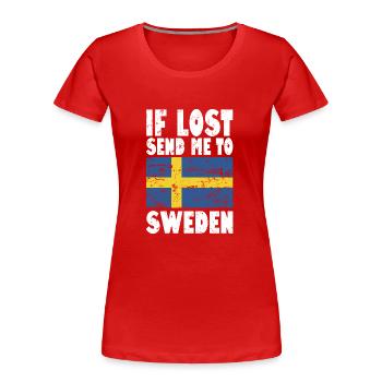 Drapeau de la Suède - T-shirt bio Premium Femme - rouge - Devant - Mia (176cm)