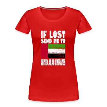 Drapeau des Émirats arabes unis - T-shirt bio Premium Femme - rouge - Devant - Mia (176cm)