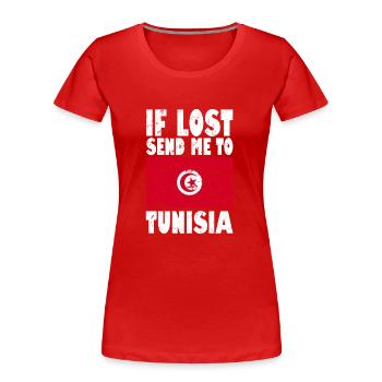 Tunesien Flagge Spruch - Frauen Premium Bio T-Shirt - Rot - Vorne - Mia (176cm)