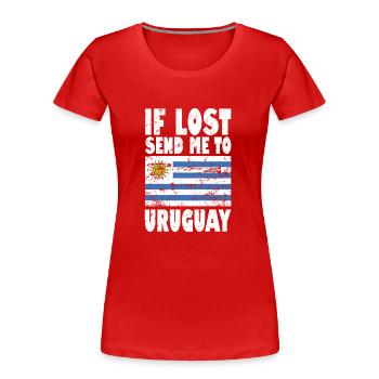 Uruguay Flag Saying - Women's Premium Organic T-Shirt - red - Front - Mia (176cm)