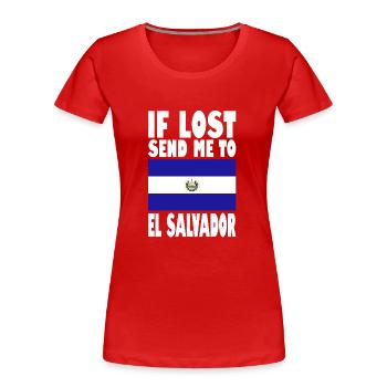 El Salvador Flagge Spruch - Frauen Premium Bio T-Shirt - Rot - Vorne - Mia (176cm)