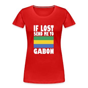Drapeau du Gabon - T-shirt bio Premium Femme - rouge - Devant - Mia (176cm)