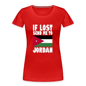 Jordanien Flagge Spruch - Frauen Premium Bio T-Shirt - Rot - Vorne - Mia (176cm)