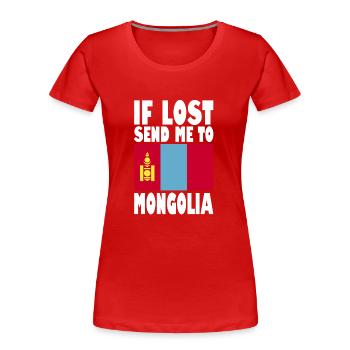 Drapeau de Mongolie - T-shirt bio Premium Femme - rouge - Devant - Mia (176cm)
