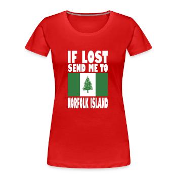 Drapeau de l’île Norfolk - T-shirt bio Premium Femme - rouge - Devant - Mia (176cm)