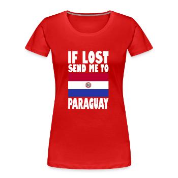 Drapeau du Paraguay - T-shirt bio Premium Femme - rouge - Devant - Mia (176cm)