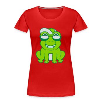 Cool petit garçon grenouille - T-shirt bio Premium Femme - rouge - Devant - Mia (176cm)