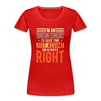 Technologue en technologie - T-shirt bio Premium Femme - rouge - Devant - Mia (176cm)