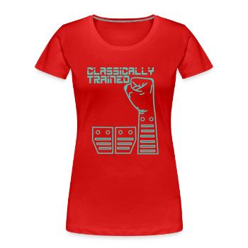 Manuelle Gangschaltung Knüppelschaltung - Frauen Premium Bio T-Shirt - Rot - Vorne - Mia (176cm)