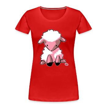 Milo das kleine Schaf - Frauen Premium Bio T-Shirt - Rot - Vorne - Mia (176cm)