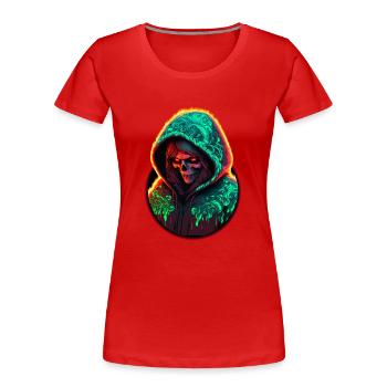 Bloodheavy Neon Acid Matryoshka Demon - T-shirt bio Premium Femme - rouge - Devant - Mia (176cm)