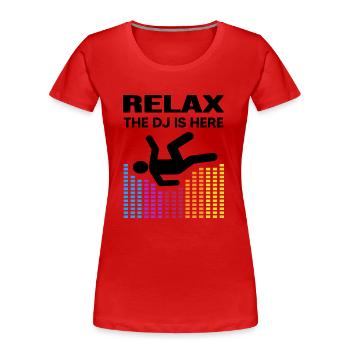 DJ relax rainbow techno hardtekk bass disco - Women's Premium Organic T-Shirt - red - Front - Mia (176cm)