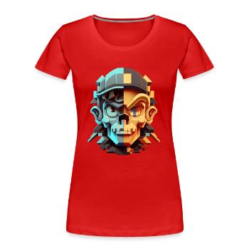 Dude 8bit Pixelart - Frauen Premium Bio T-Shirt - Rot - Vorne - Mia (176cm)