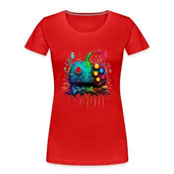 Neon Gaming Controller / Kontroller - Frauen Premium Bio T-Shirt - Rot - Vorne - Mia (176cm)