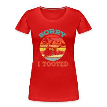 Sorry I Tooted - Retro - Women's Premium Organic T-Shirt - red - Front - Mia (176cm)