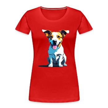 Jack Russel keucht - Frauen Premium Bio T-Shirt - Rot - Vorne - Mia (176cm)