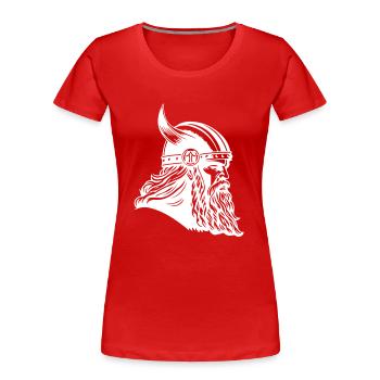 Viking Head Warrior Viking - Women's Premium Organic T-Shirt - red - Front - Mia (176cm)