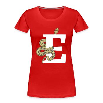 Buchstabe e Schlange - Frauen Premium Bio T-Shirt - Rot - Vorne - Mia (176cm)