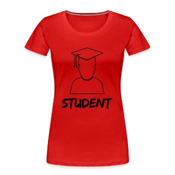 Diplôme d’étudiant - T-shirt bio Premium Femme - rouge - Devant - Mia (176cm)
