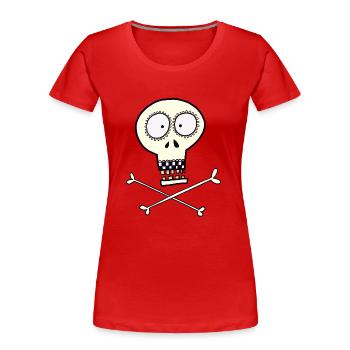 Calavera - mexikanischer Totenkopf - Frauen Premium Bio T-Shirt - Rot - Vorne - Mia (176cm)