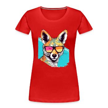 Jacky le chacal - T-shirt bio Premium Femme - rouge - Devant - Mia (176cm)