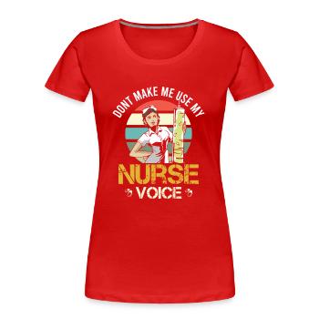 Krankenschwester Krankenpflegerin Vintage Hospital - Frauen Premium Bio T-Shirt - Rot - Vorne - Mia (176cm)
